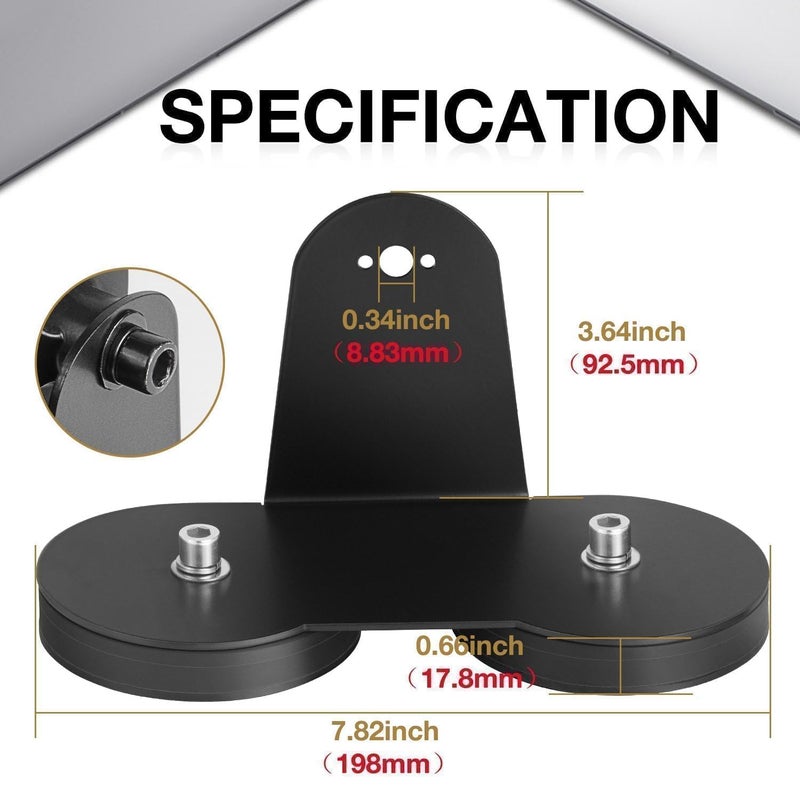 AKD Part Magnetic Base Light Bar Mounting Brackets, AKD Part 2PCS Powerful LED Light Magnetic Sucker Holder Universal Side-Mounted Brackets Kit for Straight Curved Light Bar on Hood Roof - Image 2